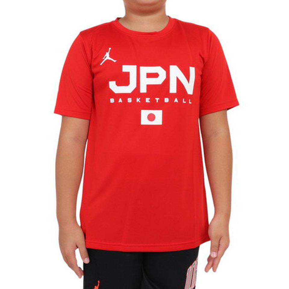 ジョーダン（JORDAN）（キッズ）バスケットボールウェア JPN 2023 半袖プラクティス Tシャツ YGB7NBA3-RED