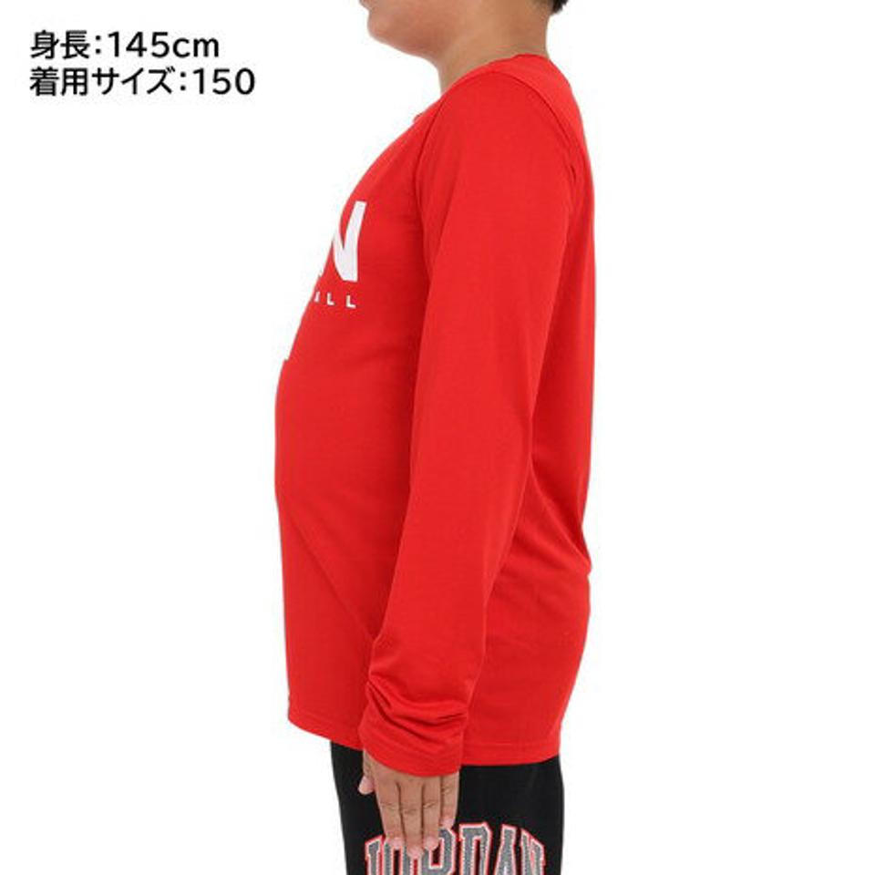 ジョーダン（JORDAN）（キッズ）バスケ 日本代表 Tシャツ ジュニア 長袖 JPN 2023 W杯 レッド YGB7NBA2-RED
