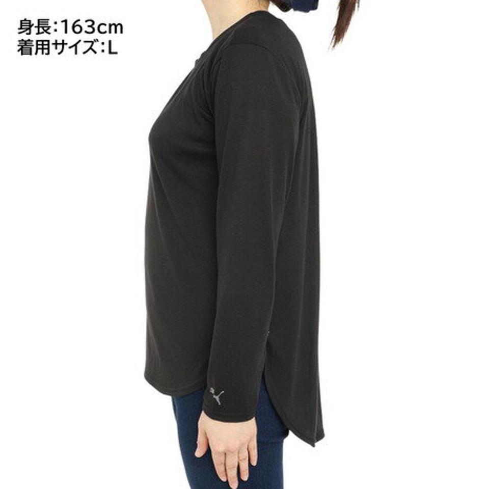 【20%OFFクーポン対象！6/10まで】プーマ（PUMA）（レディース）Tシャツ 長袖 レディース ヨガ スタジオ 523536 01 BLK ロンT