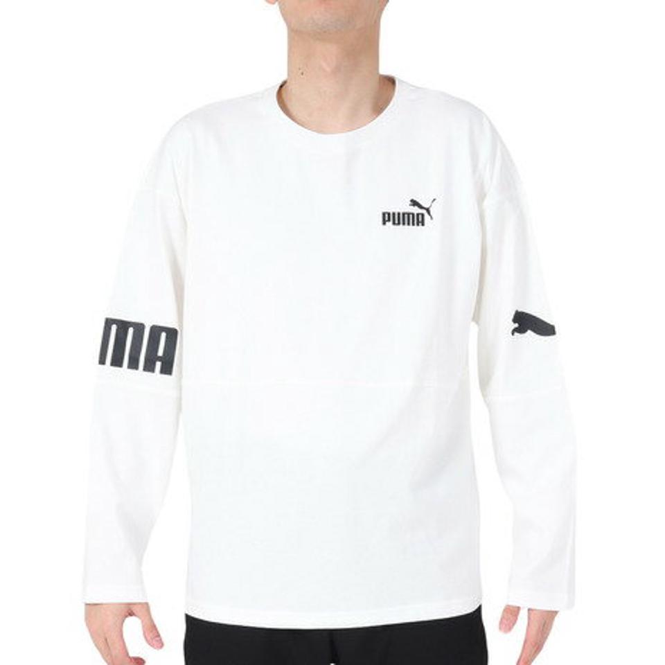 プーマ（PUMA）（メンズ）Tシャツ 長袖 メンズ POWER 674925 02 WHT ロンT