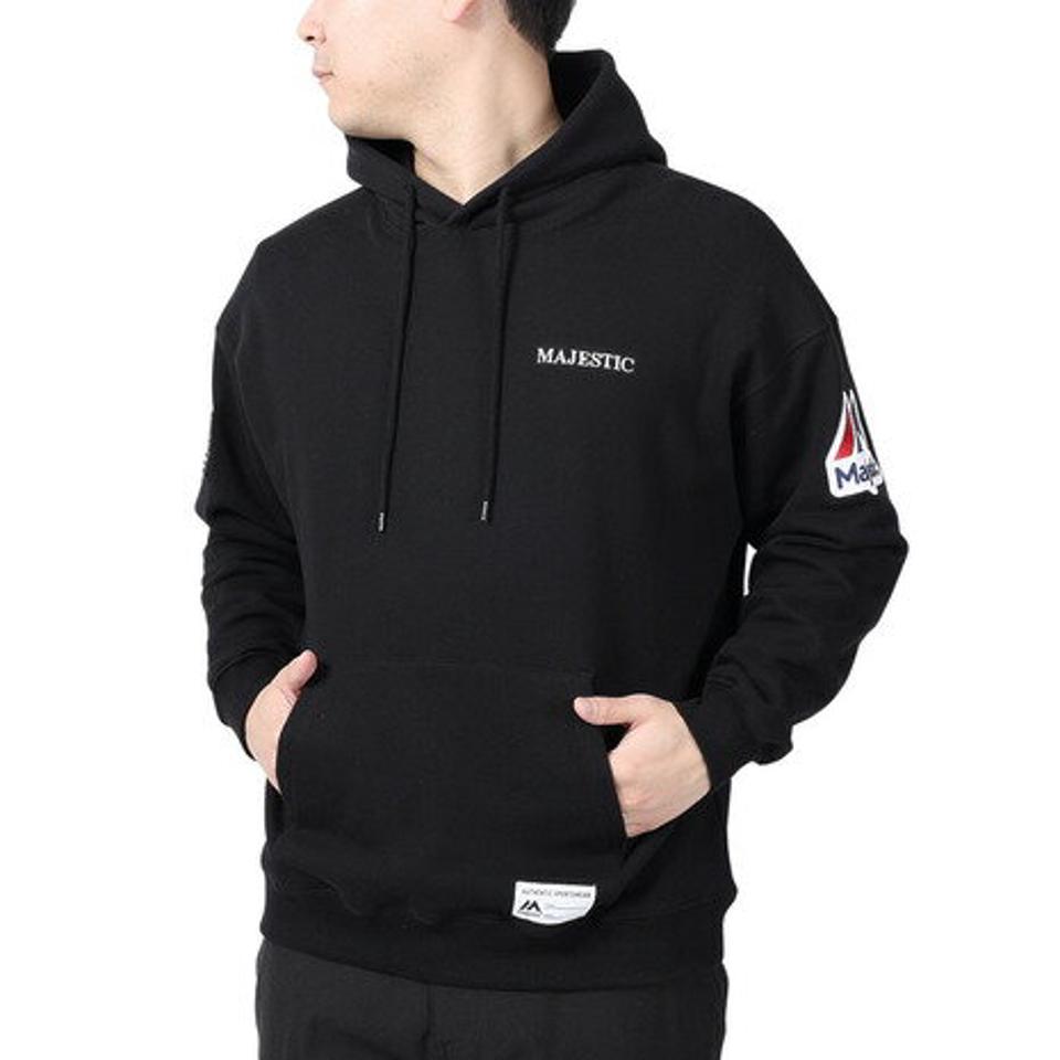 【15%OFFクーポン対象！2/1まで】マジェスティック（MAJESTIC）（メンズ）プルオーバー フーディ OT0623FW0009-BLK