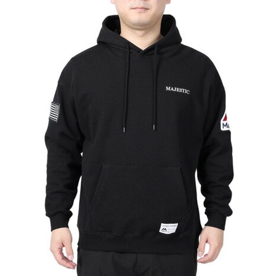 【15%OFFクーポン対象！2/1まで】マジェスティック（MAJESTIC）（メンズ）プルオーバー フーディ OT0623FW0009-BLK