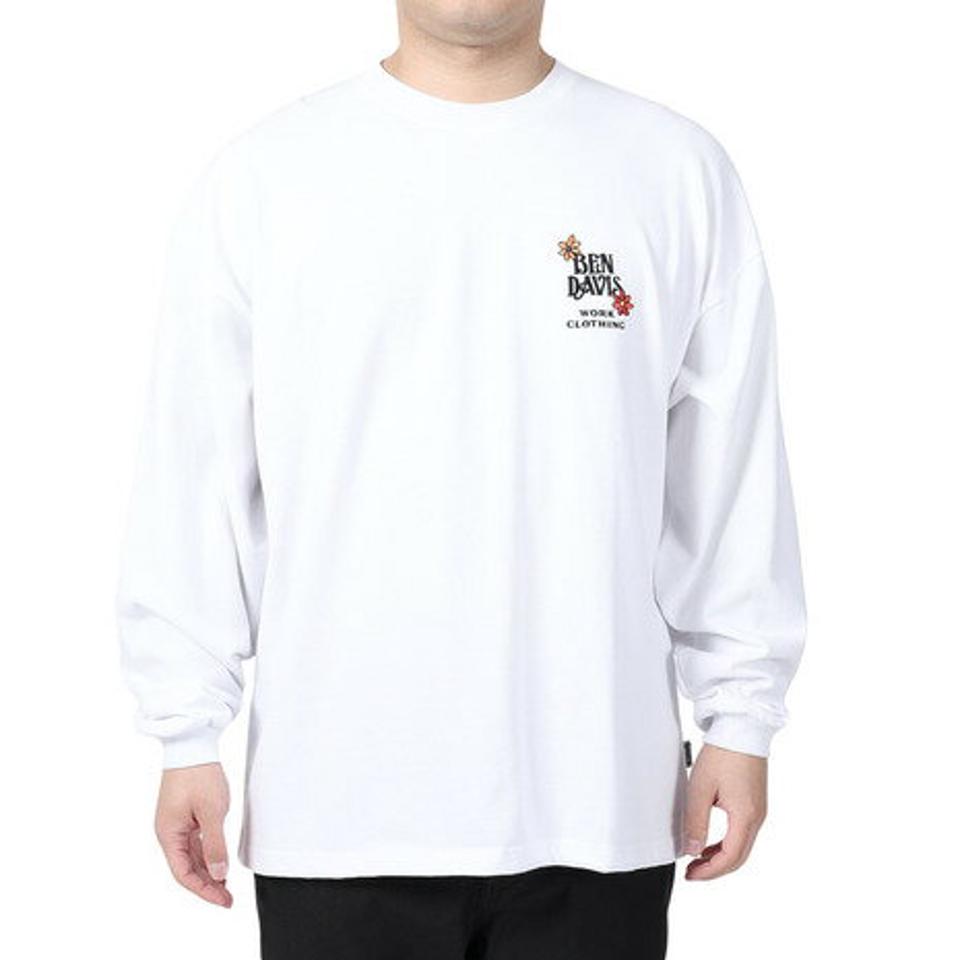 【SOY受賞記念1/30 9:59までエントリーでP4倍】ベンデイビス（BEN DAVIS）（メンズ、レディース）HARVEST BRUSHED 長袖Tシャツ 24380022-07WHT