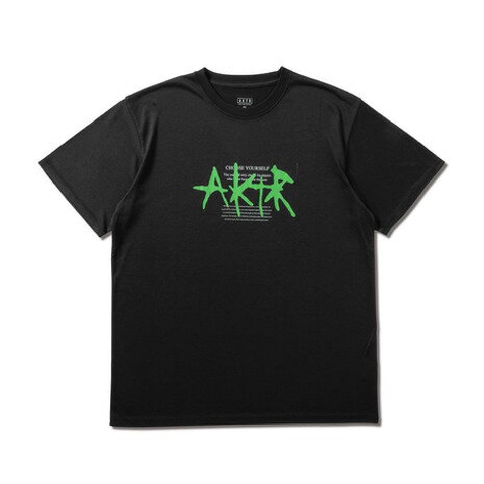 アクター（AKTR）（メンズ、レディース）バスケットボールウェア AEROSTEAM ロゴ半袖Tシャツ 223-002005 BK