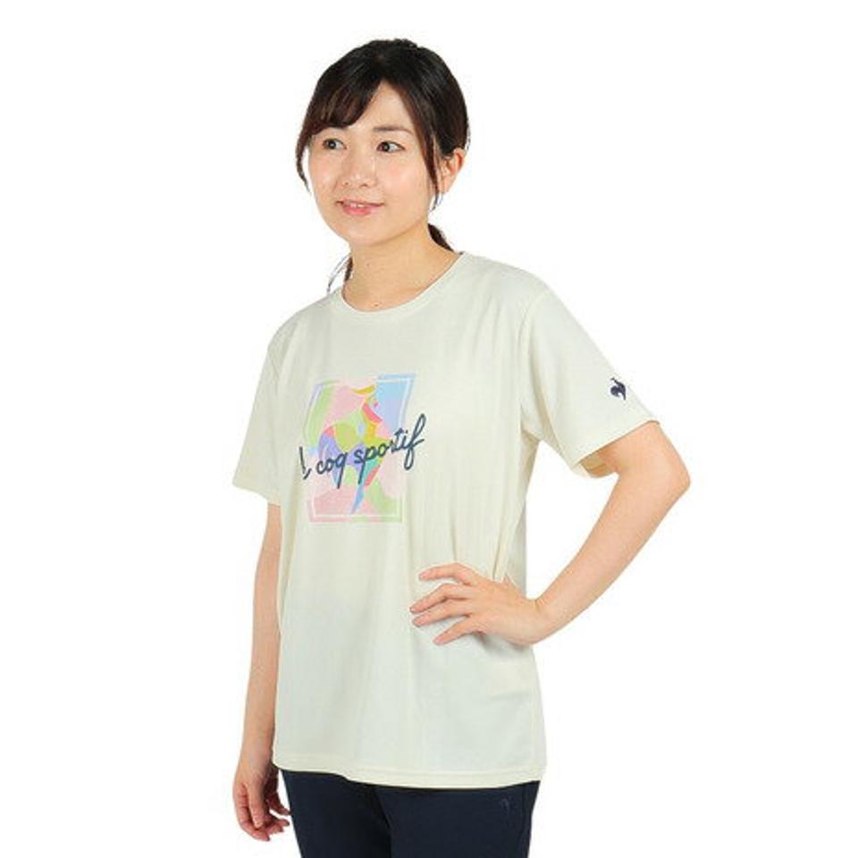 ルコック スポルティフ（le coq sportif）（レディース）半袖Tシャツ レディース SUNSCREEN ビッグロゴ QMWVJA03 WH