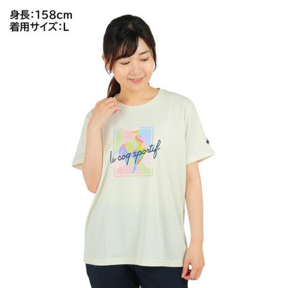 ルコック スポルティフ（le coq sportif）（レディース）半袖Tシャツ レディース SUNSCREEN ビッグロゴ QMWVJA03 WH