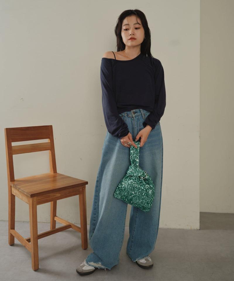 カラビナ付きスパンコールBAG