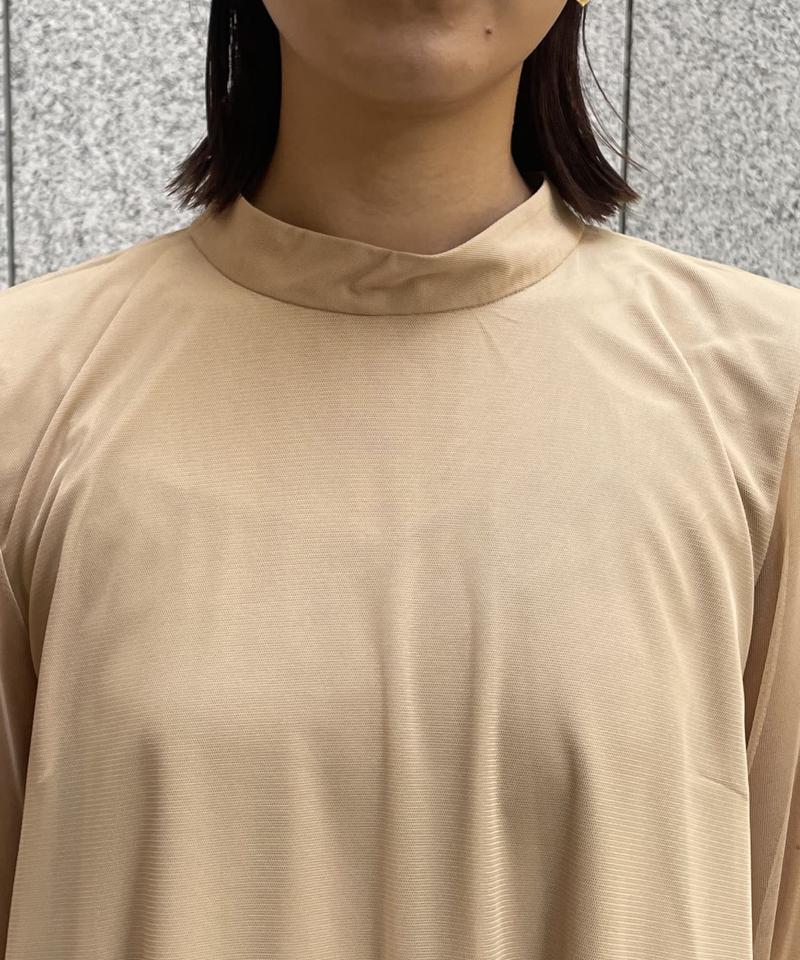 【オケージョン/サイズ展開あり/人気につき再販】チュールハイネックワンピース