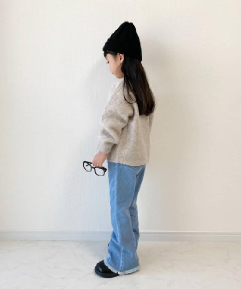 【KIDS】【TYPY DENIM】甘織り裾フリンジフレアデニム