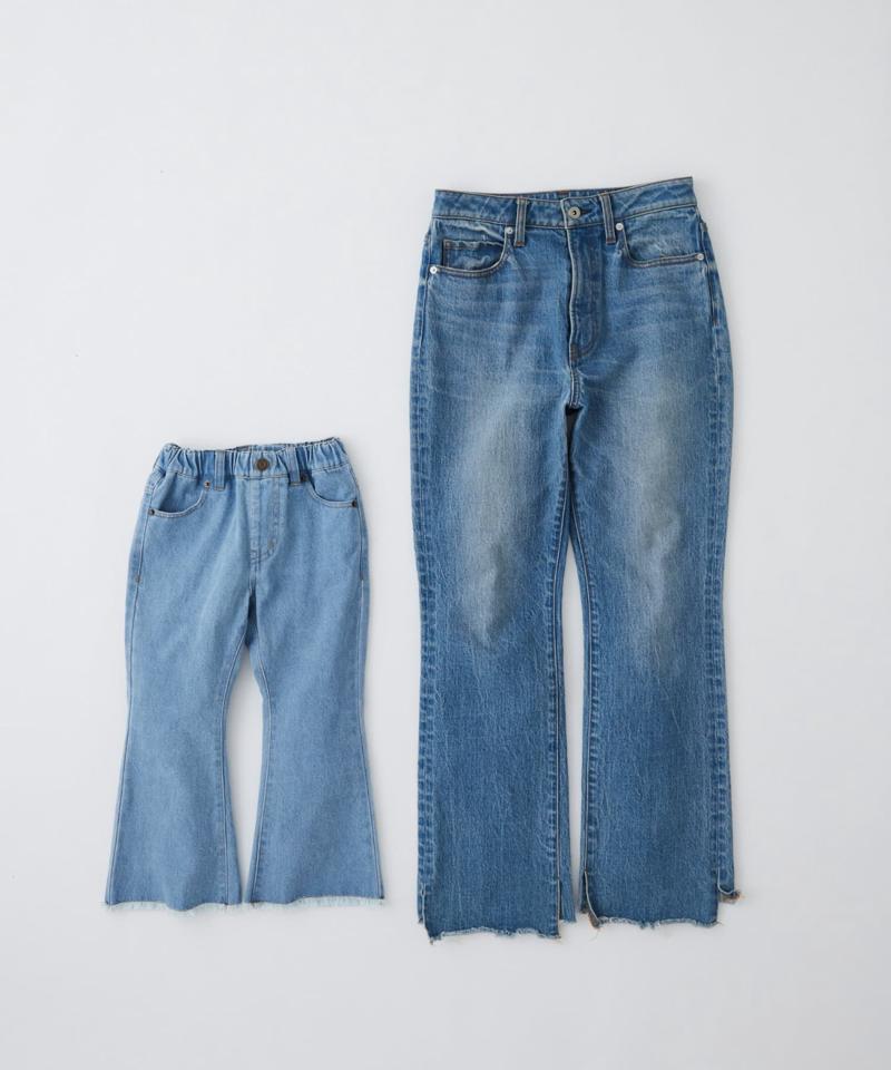 【KIDS】【TYPY DENIM】甘織り裾フリンジフレアデニム