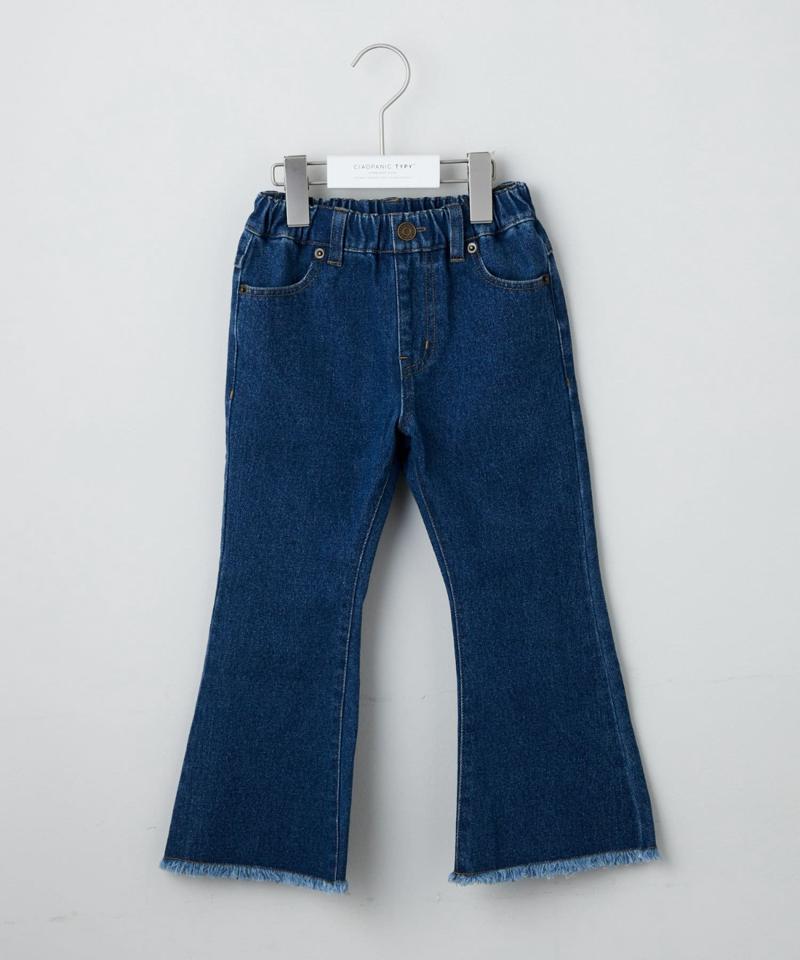 【KIDS】【TYPY DENIM】甘織り裾フリンジフレアデニム
