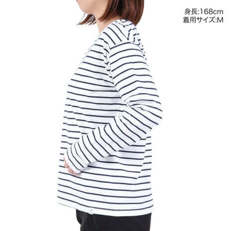 【15%OFFクーポン対象！1/25まで】エルケクス（ELKEX）（レディース）長袖クルーネック ストライプTシャツ EKL3FA0012 NVY