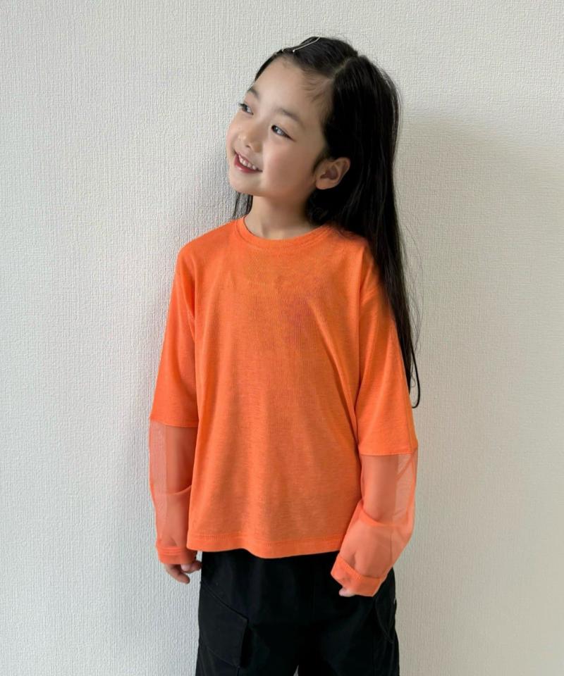 【KIDS】袖切り替えシアーカットソー