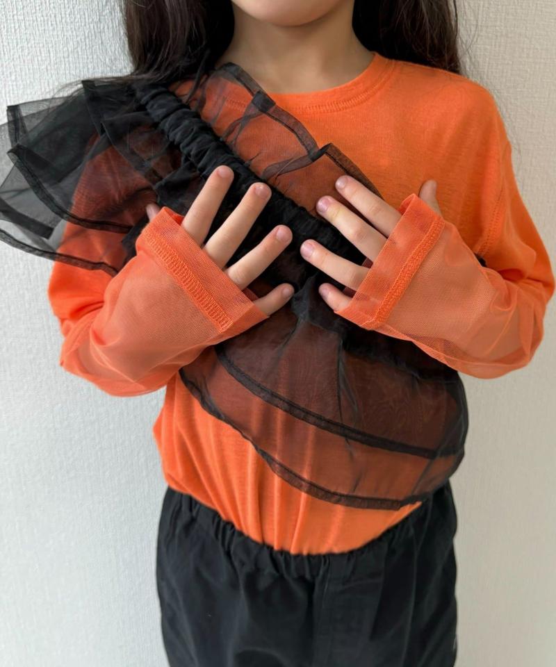 【KIDS】袖切り替えシアーカットソー