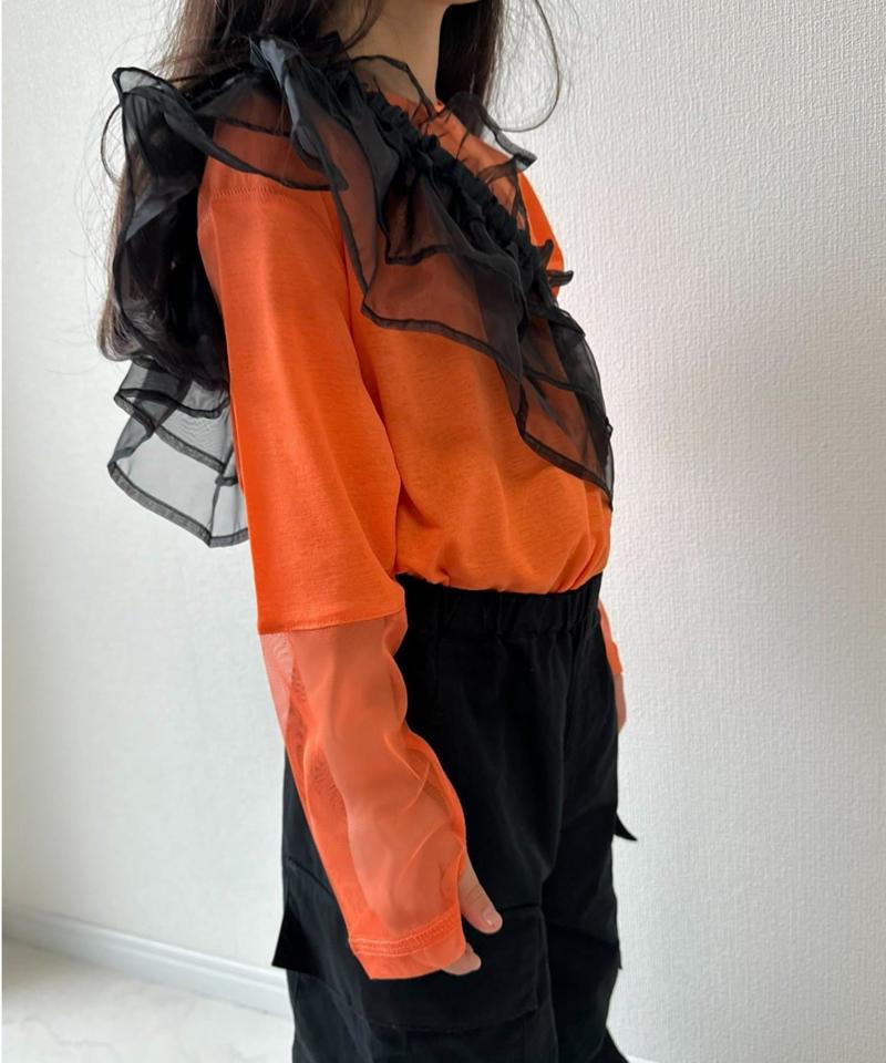 【KIDS】袖切り替えシアーカットソー