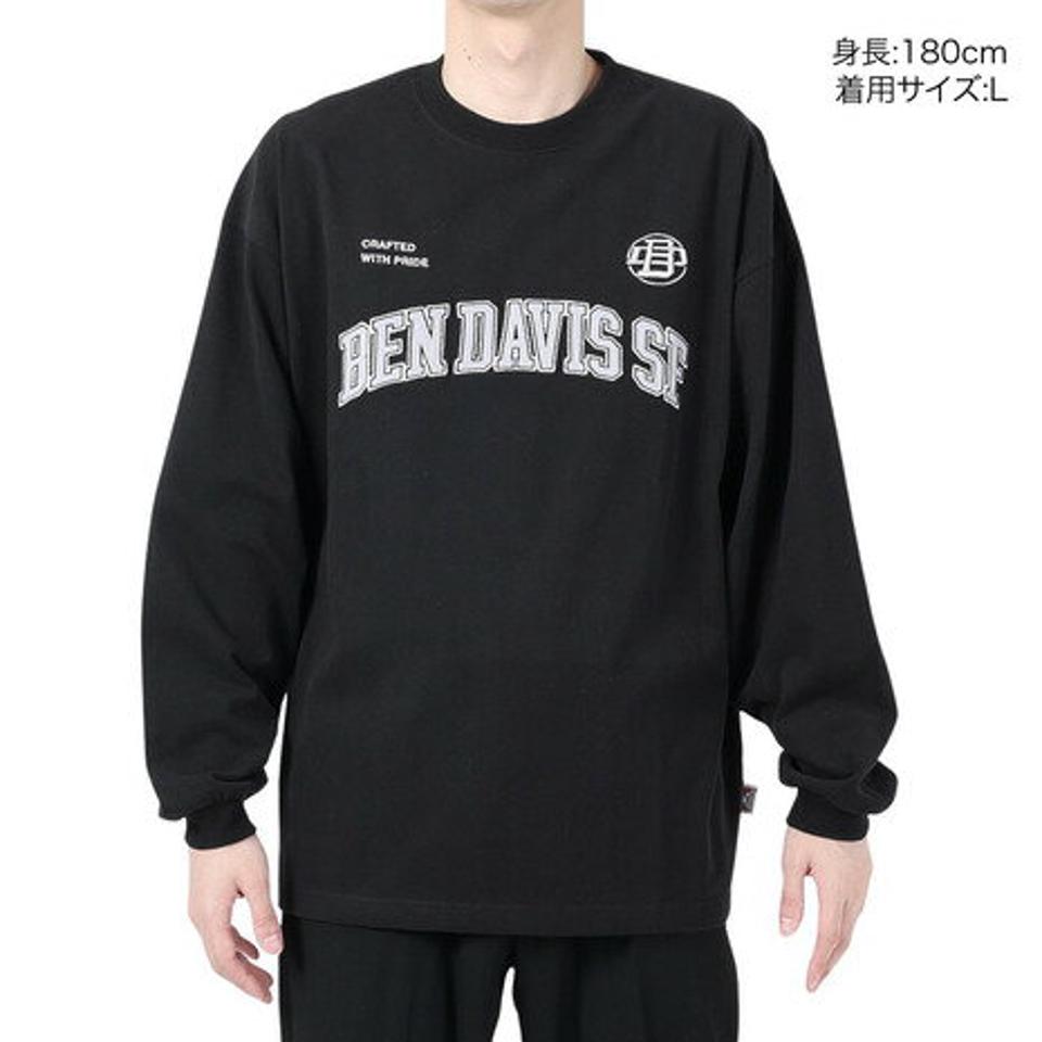 ベンデイビス（BEN DAVIS）（メンズ）カレッジ ブラッシュド 長袖Tシャツ 24380023
