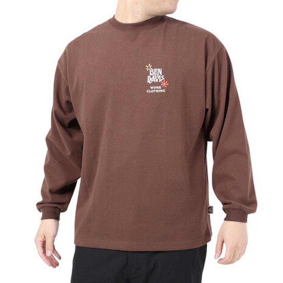 【SOY受賞記念1/30 9:59までエントリーでP4倍】ベンデイビス（BEN DAVIS）（メンズ、レディース）HARVEST BRUSHED 長袖Tシャツ 24380022-32BRW