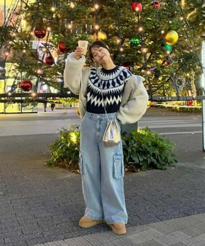【UNISEX】ワイドデニムカーゴパンツ