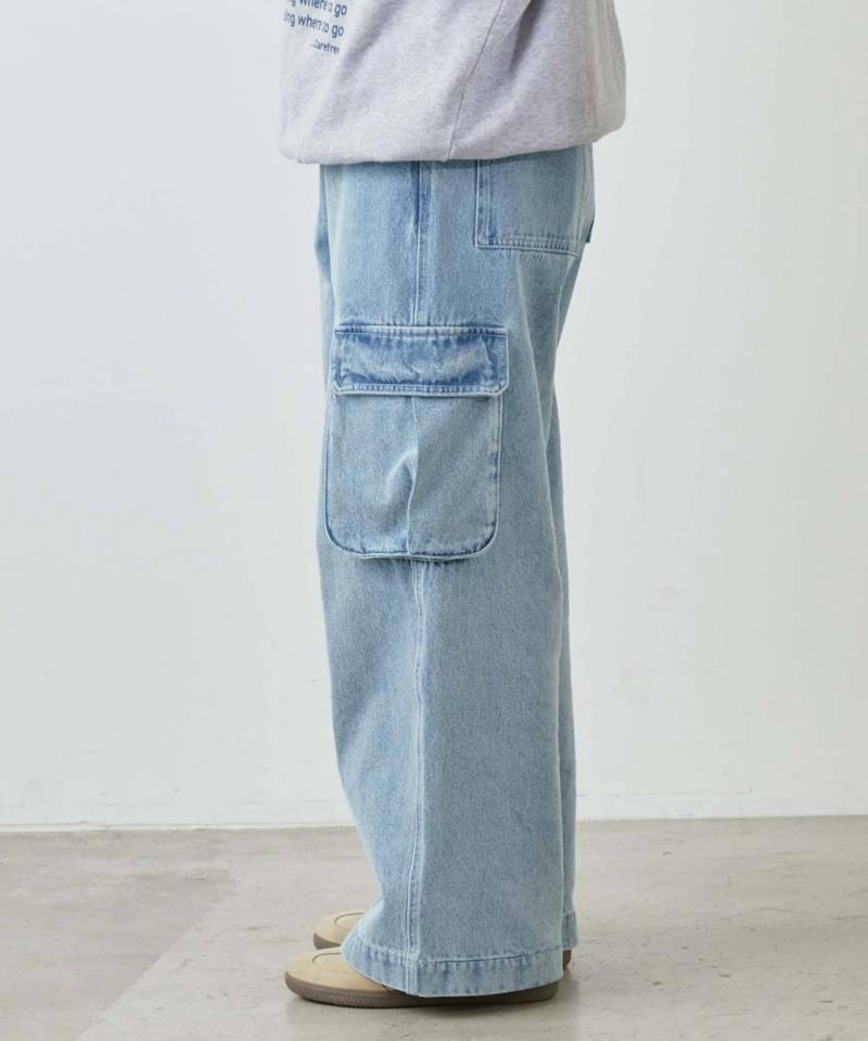 【UNISEX】ワイドデニムカーゴパンツ