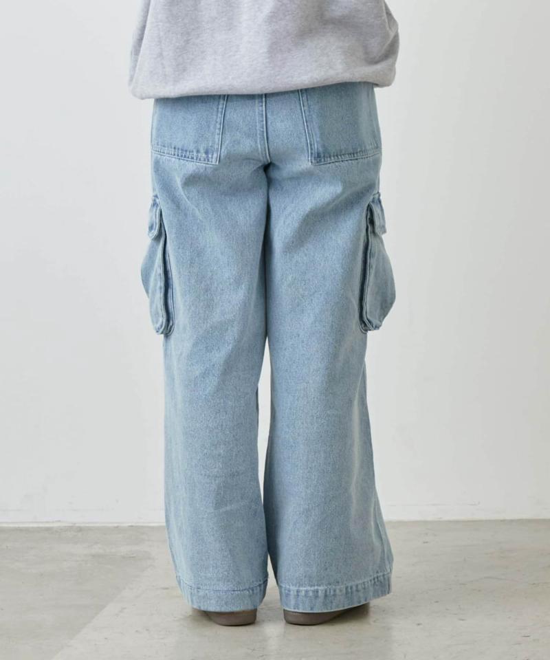 【UNISEX】ワイドデニムカーゴパンツ