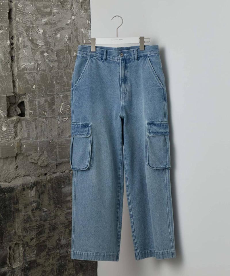 【UNISEX】ワイドデニムカーゴパンツ