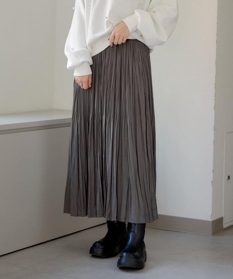 【nao】ヴィンテージサテンプリーツスカート