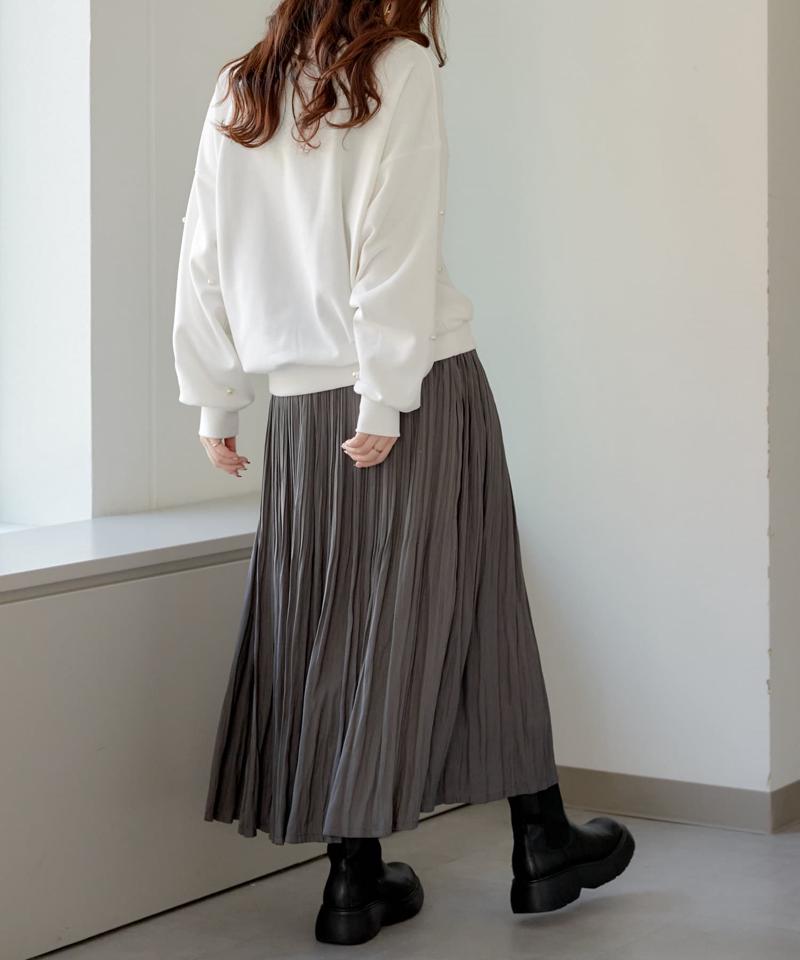 【nao】ヴィンテージサテンプリーツスカート
