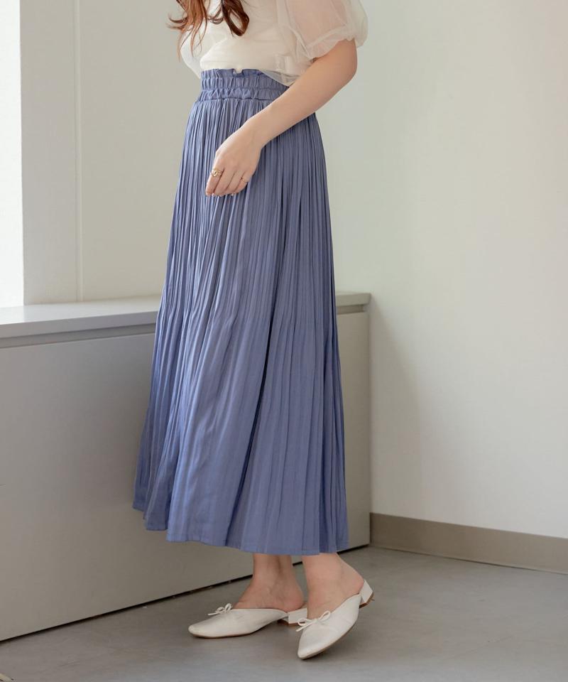 【nao】ヴィンテージサテンプリーツスカート