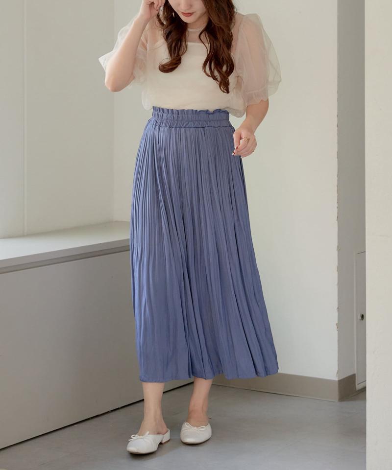 【nao】ヴィンテージサテンプリーツスカート