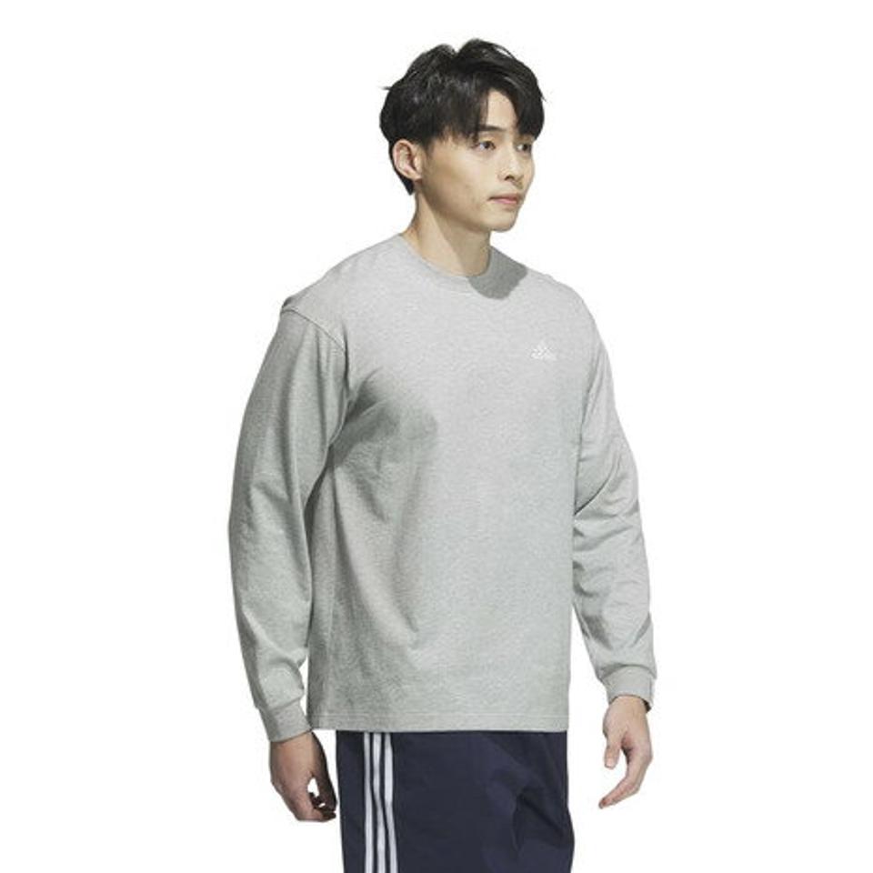 アディダス（adidas）（メンズ）エッセンシャルズ プラス ルーズフィット スモールロゴ 長袖Tシャツ KWF00-JF3927
