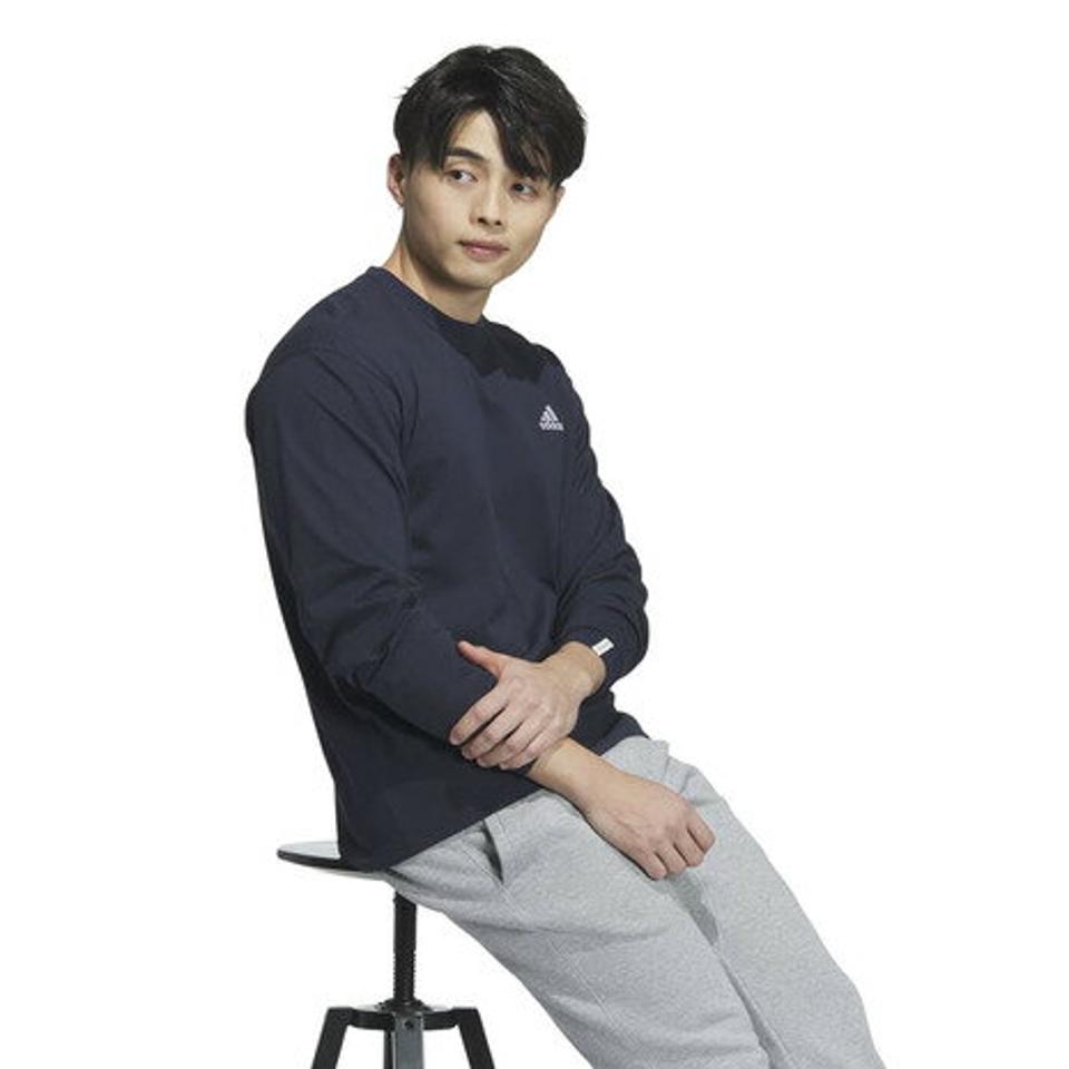 アディダス（adidas）（メンズ）エッセンシャルズ プラス ルーズフィット スモールロゴ 長袖Tシャツ KWF00-JF3926