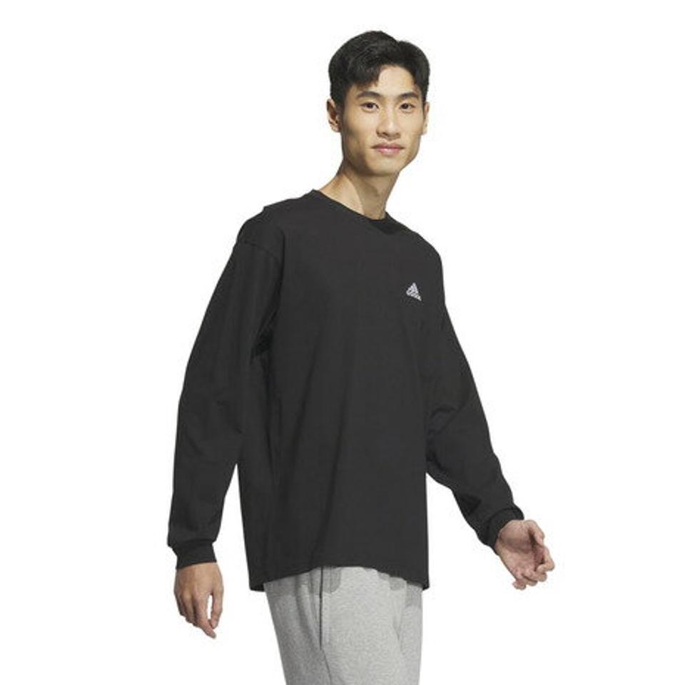 アディダス（adidas）（メンズ）エッセンシャルズ プラス ルーズフィット スモールロゴ 長袖Tシャツ KWF00