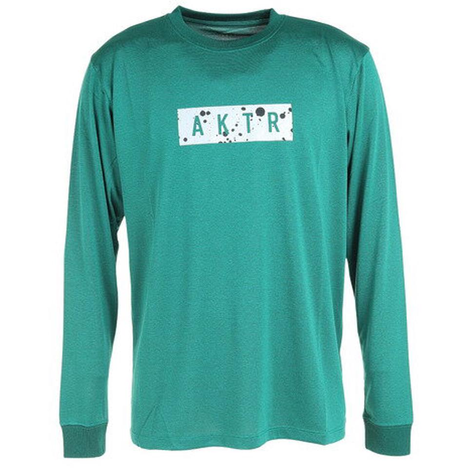 アクター（AKTR）（メンズ、レディース）バスケットボールウェア SPLASH ボックスロゴ 長袖Tシャツ SPORTS 223-013005 GR
