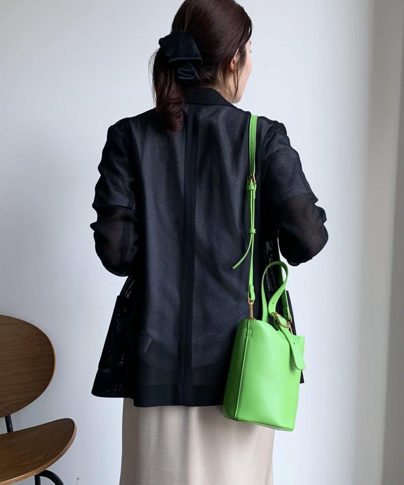 【マイナス3kgの華奢見えが叶う！】メッシュダブルジャケット