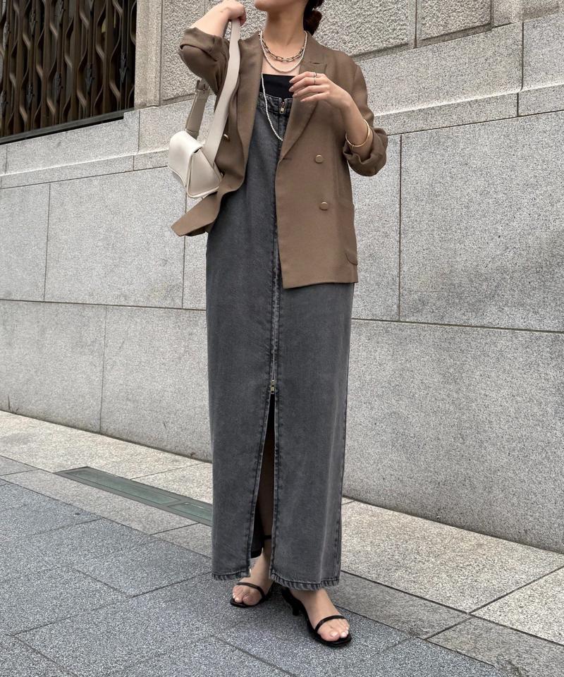 【マイナス3kgの華奢見えが叶う！】メッシュダブルジャケット