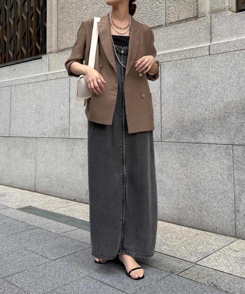 【マイナス3kgの華奢見えが叶う！】メッシュダブルジャケット