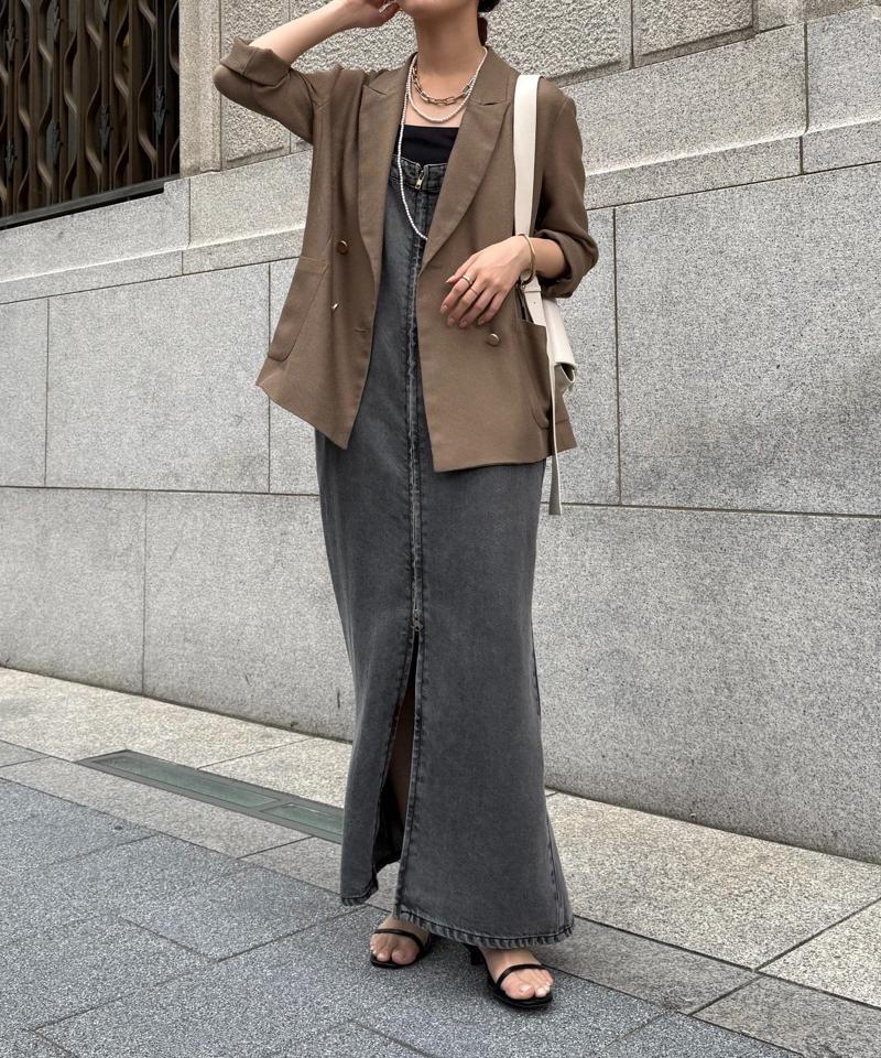 【マイナス3kgの華奢見えが叶う！】メッシュダブルジャケット