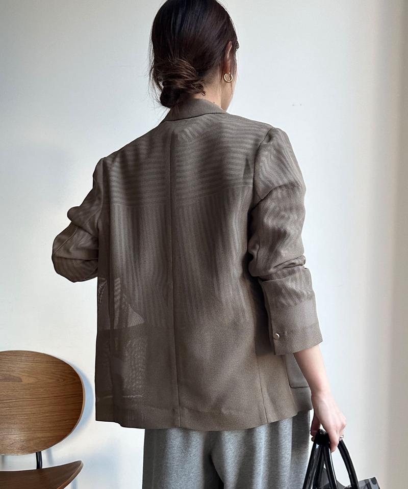 【マイナス3kgの華奢見えが叶う！】メッシュダブルジャケット