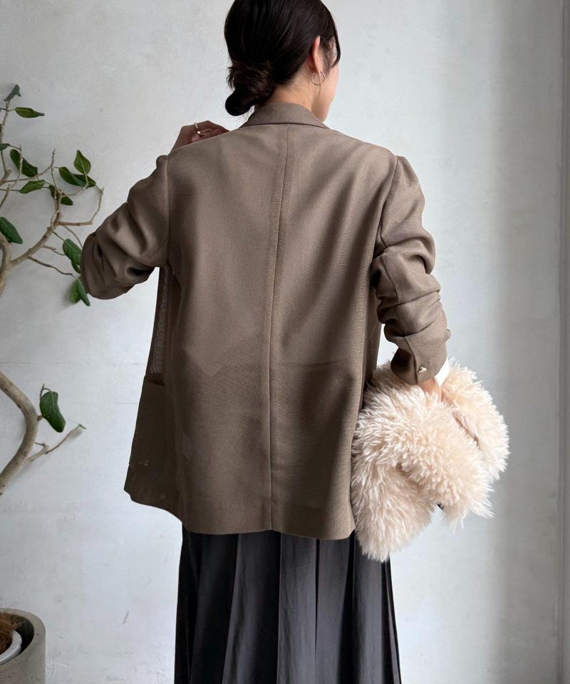 【マイナス3kgの華奢見えが叶う！】メッシュダブルジャケット