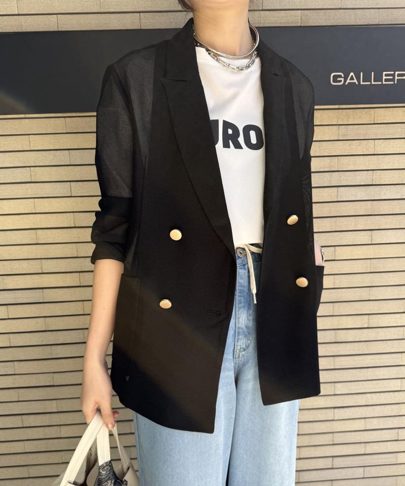 【マイナス3kgの華奢見えが叶う！】メッシュダブルジャケット