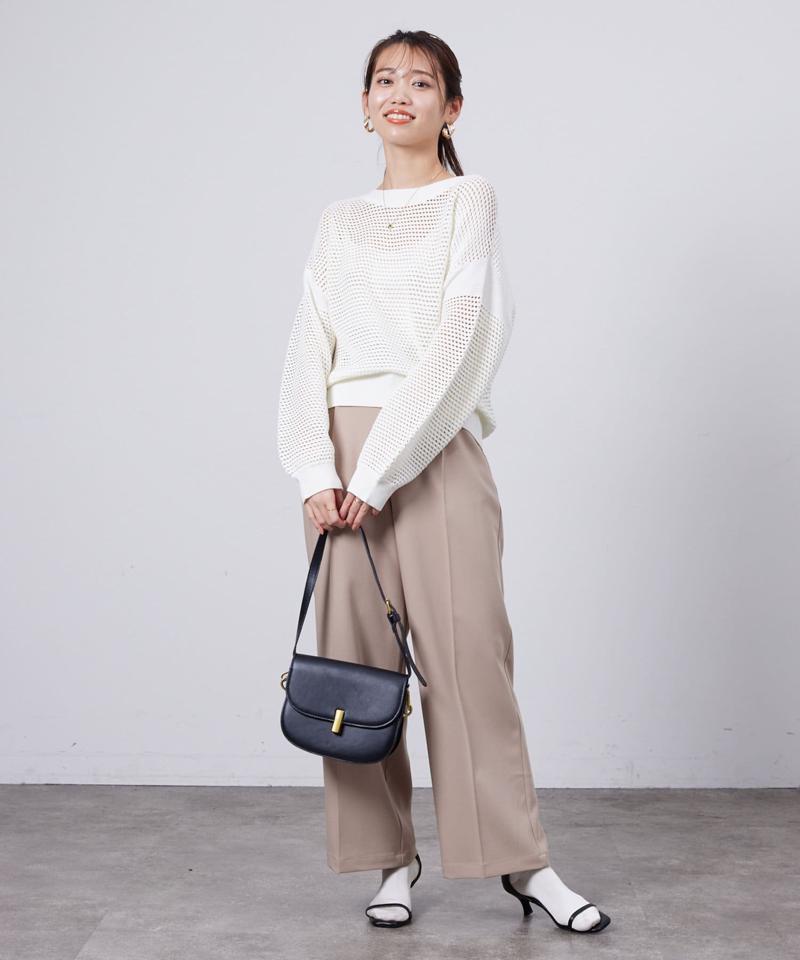 コットンメッシュニットプルオーバー