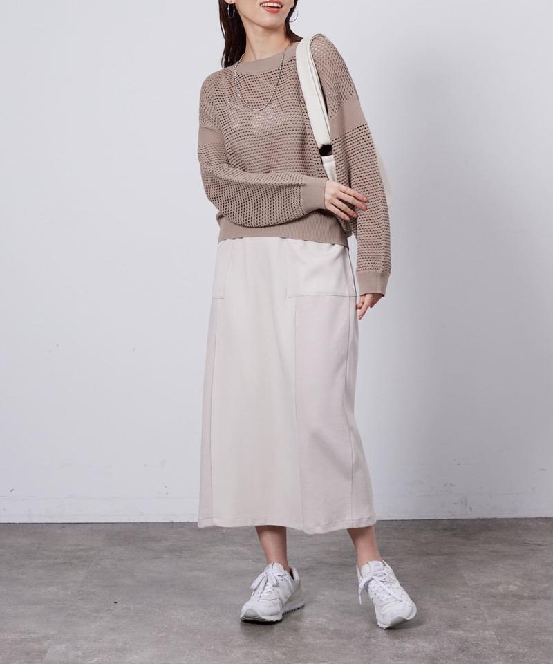 コットンメッシュニットプルオーバー