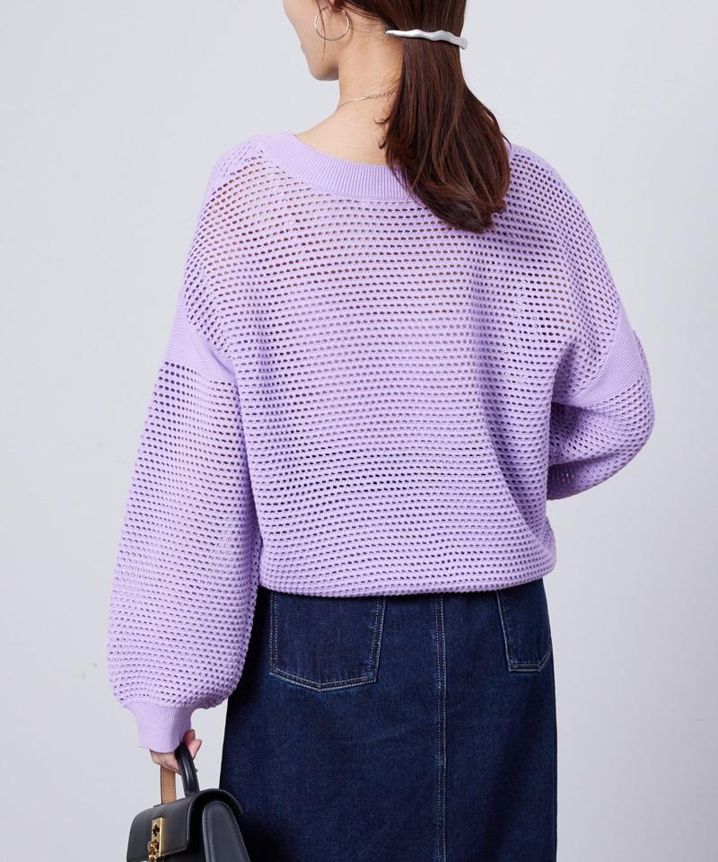 コットンメッシュニットプルオーバー