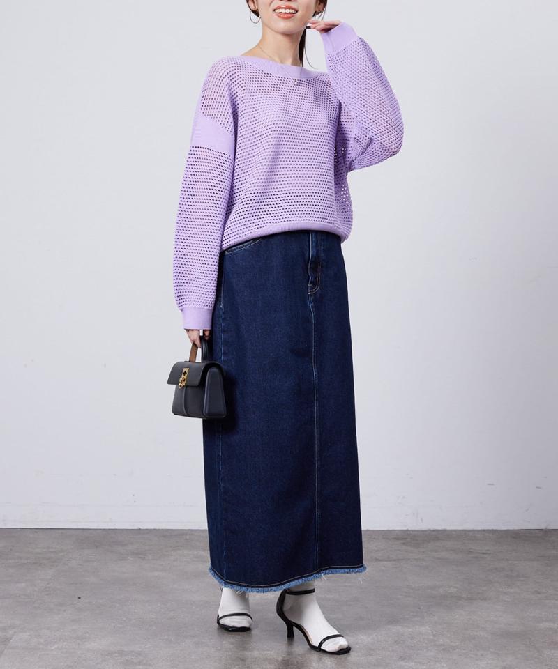 コットンメッシュニットプルオーバー