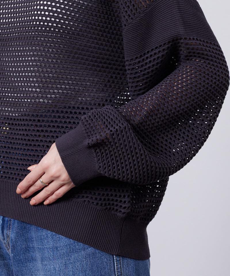 コットンメッシュニットプルオーバー