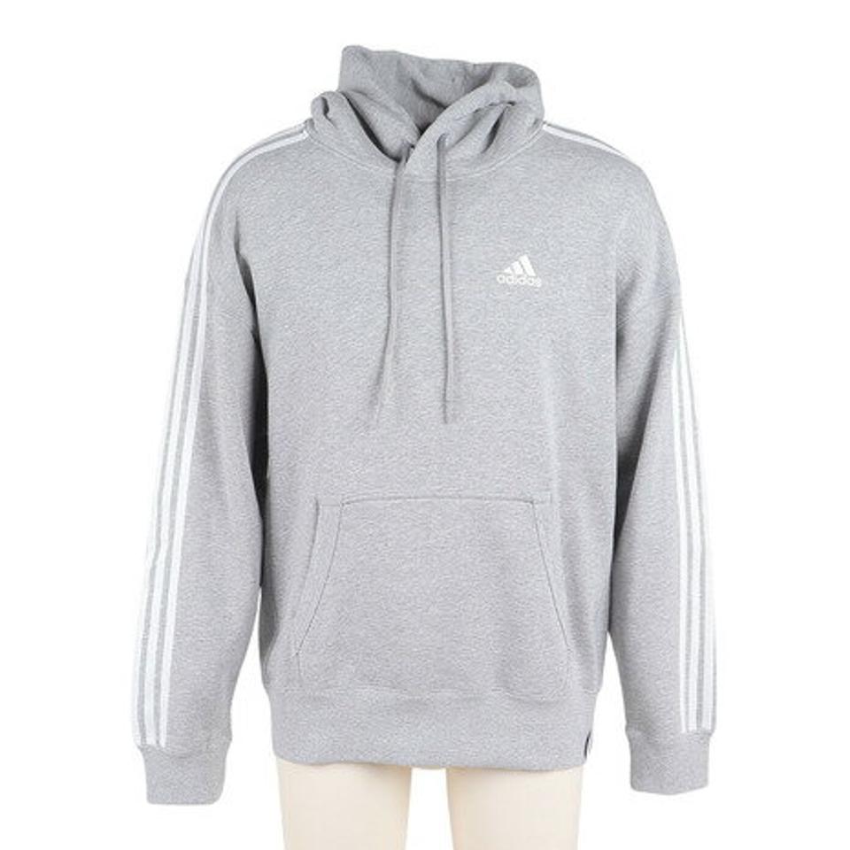 アディダス（adidas）（メンズ）エッセンシャルズ プラス スリーストライプス フレンチテリー プルオーバーパーカー KWF08-JF3984