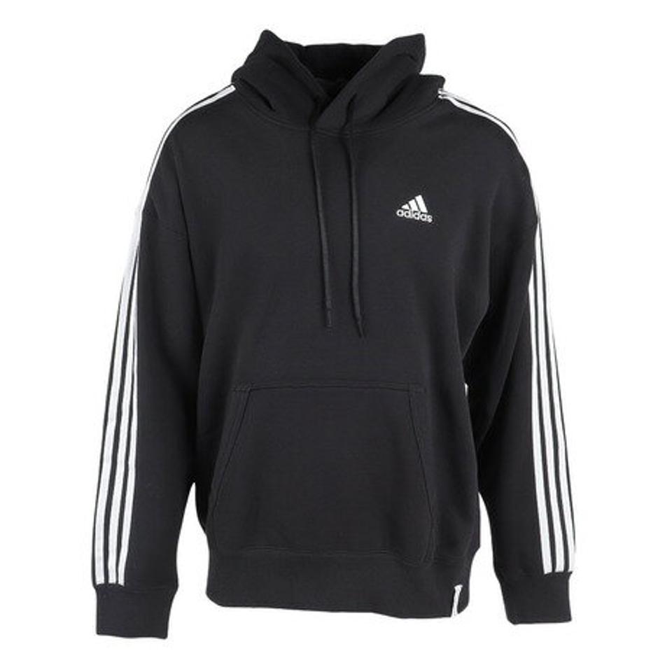 アディダス（adidas）（メンズ）エッセンシャルズ プラス スリーストライプス フレンチテリー プルオーバーパーカー KWF08-JF3976