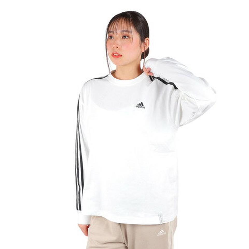 アディダス（adidas）（レディース）エッセンシャルズ プラス 3ストライプ 長袖Tシャツ KVF78-JF1390