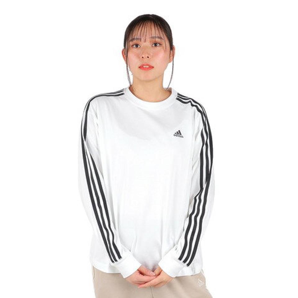 アディダス（adidas）（レディース）エッセンシャルズ プラス 3ストライプ 長袖Tシャツ KVF78-JF1390