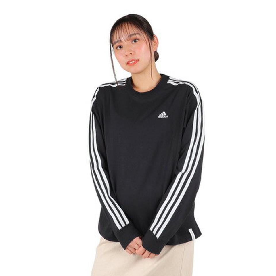 アディダス（adidas）（レディース）エッセンシャルズ プラス 3ストライプ 長袖Tシャツ KVF78